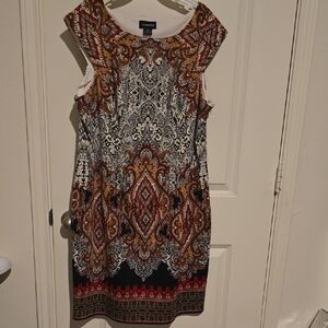 Liz Claiborne Elegant Black and Red Patterned Dress